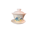 Gaiwan „Qingxiang Heyun“ – Weißes Porzellan mit  Bergmotiven · 155 ml